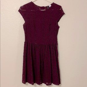 Mini Purple Lace Dress